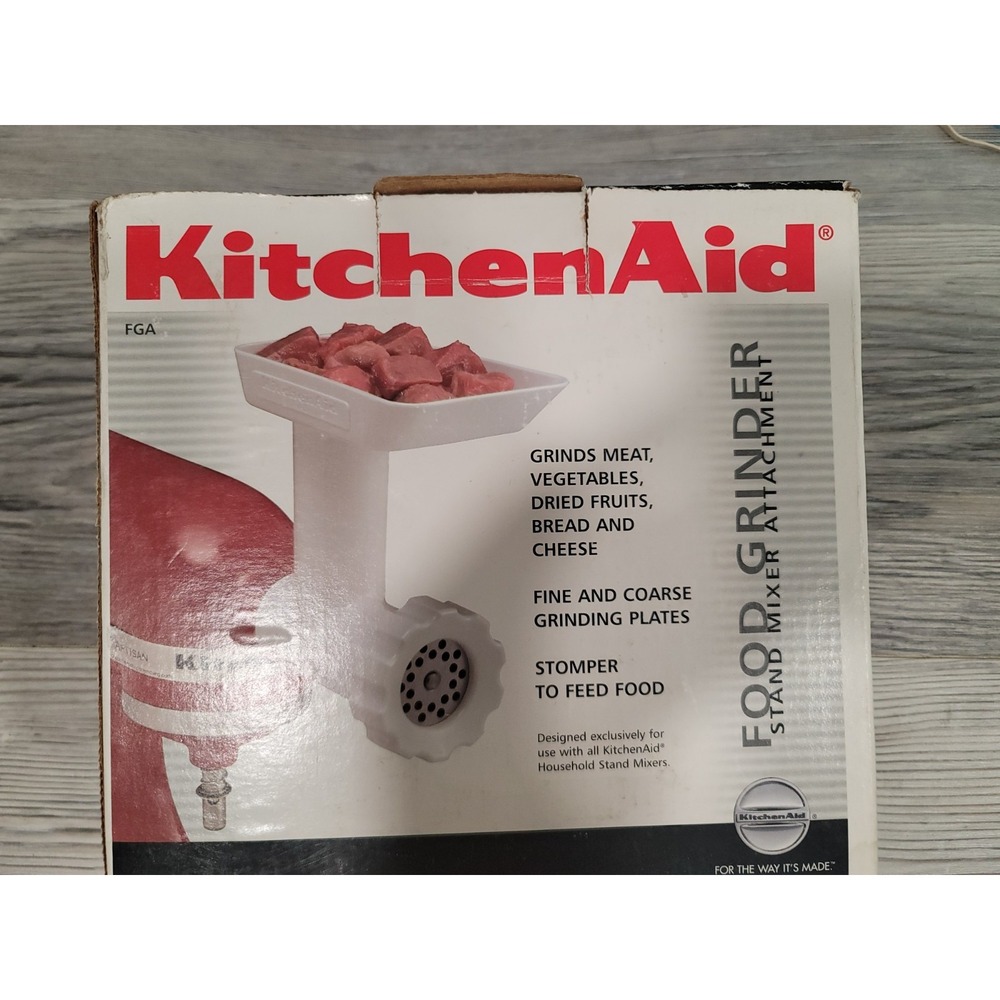 Kitchenaid Metal Food Grinder Attachment Set with 2 Blades, White